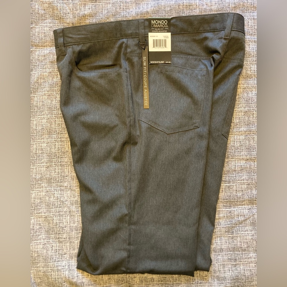 MONDO DIMARCO Gray Slim Fit Trousers Pants NWT